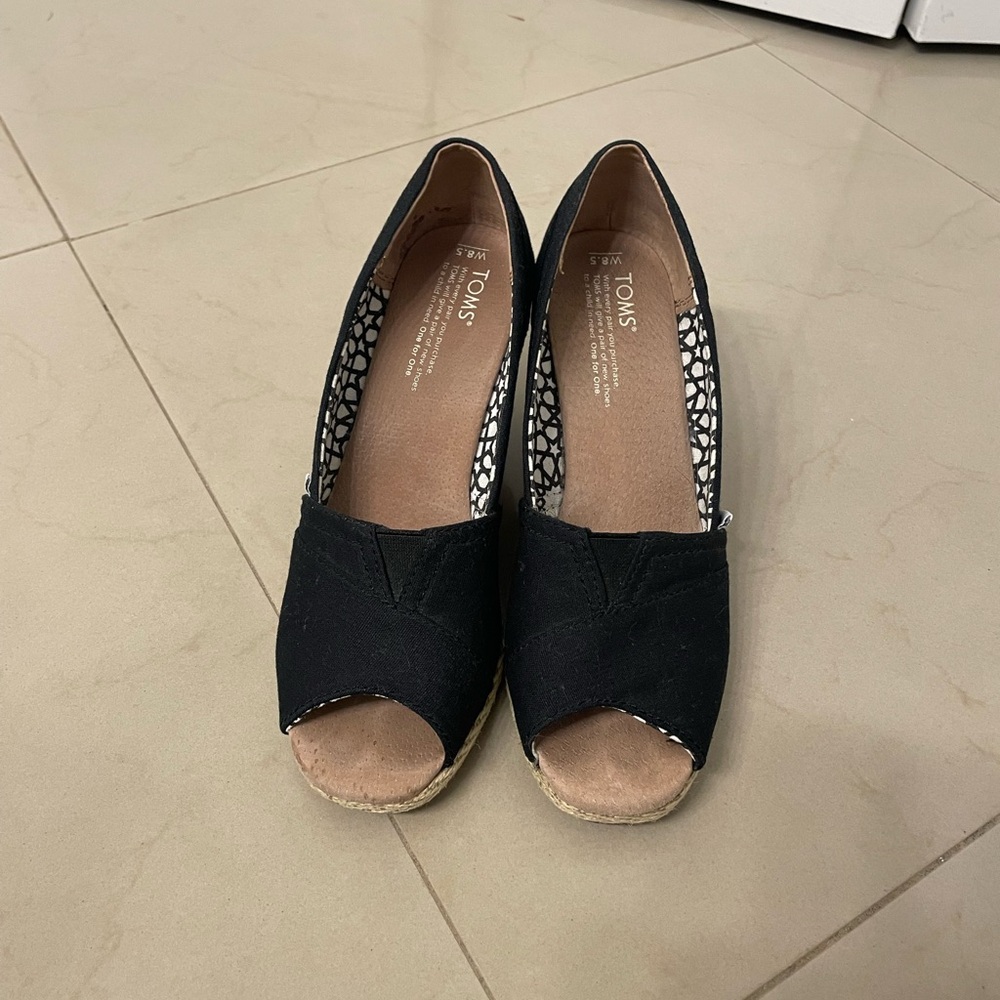 Toms Black Espadrilles Slip-On Casual Shoes